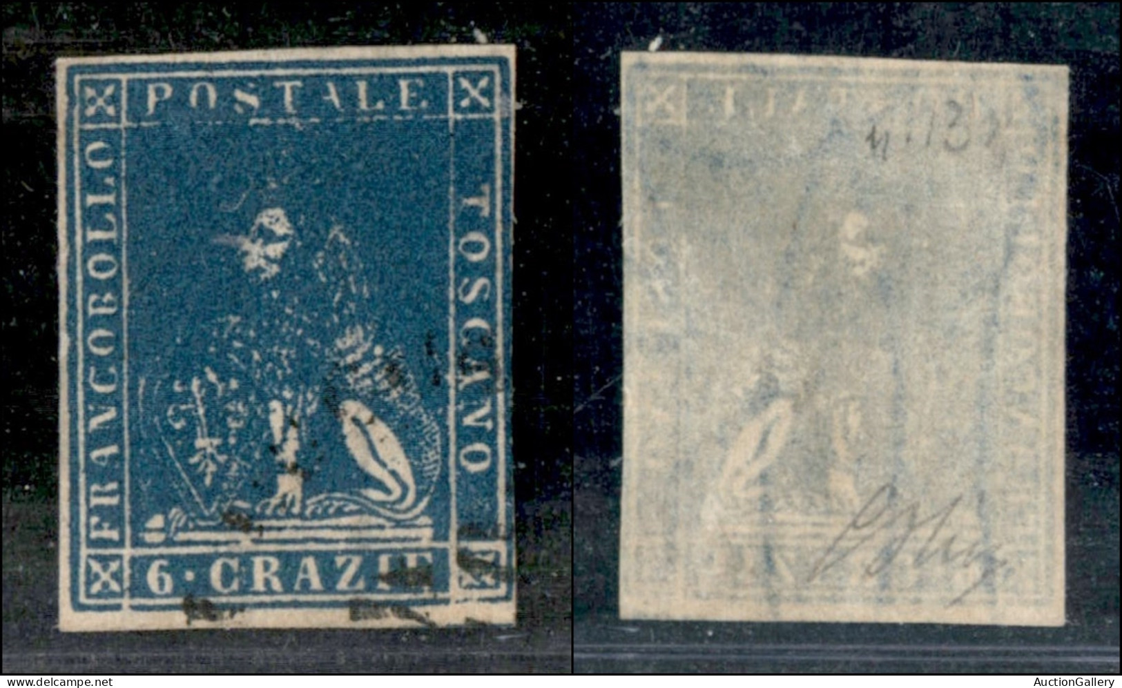 Antichi Stati Italiani - Toscana - 1857 - 6 Crazie (15a) Usato - Oliva (450) - Autres & Non Classés