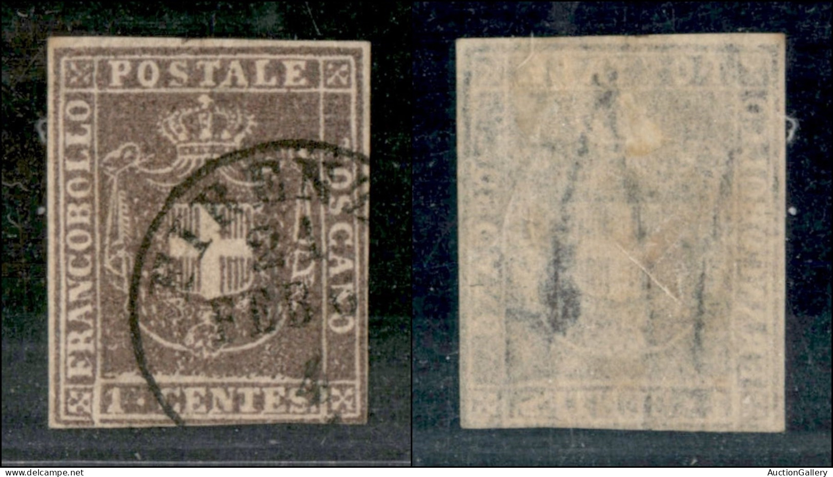 Antichi Stati Italiani - Toscana - 1860 - 1 Cent (17) Usato - Corto In Basso (1.500) - Autres & Non Classés