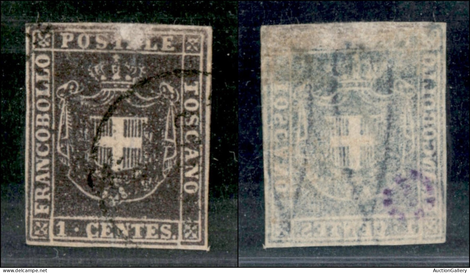 Antichi Stati Italiani - Toscana - 1860 - 1 Cent (17) Usato - Assottigliato In Alto (1.500) - Other & Unclassified