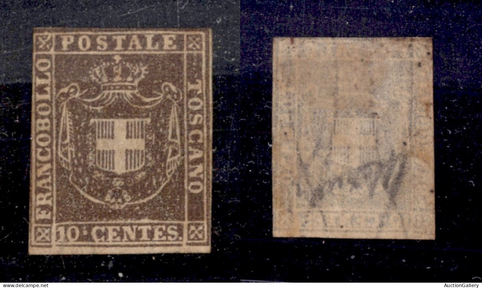 Antichi Stati Italiani - Toscana - 1860 - 10 Cent (19) - Gomma Originale - Corto A Sinistra E Stretto In Alto (8.000) - Other & Unclassified