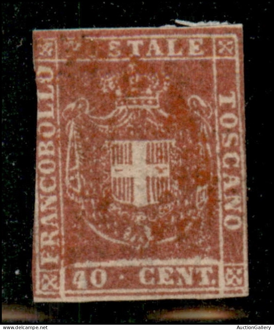 Antichi Stati Italiani - Toscana - 1860 - 40 Cent (21) Corto In Verticale - Annullamento (rosso) Invisibile E Piena Gomm - Other & Unclassified