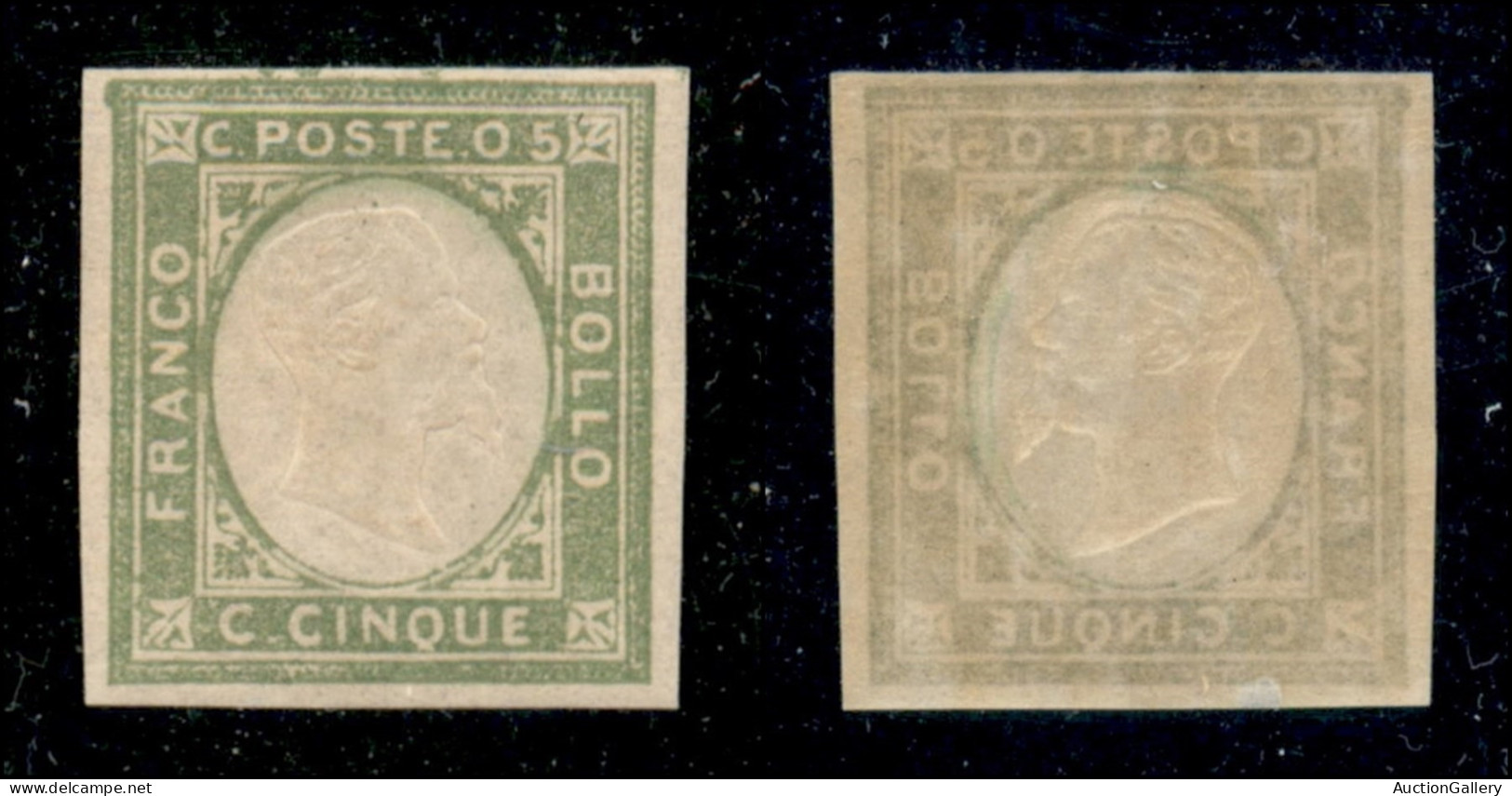 Regno - Province Napoletane - 1861 - 5 Cent (1c) Con Doppia Effigie - Gomma Originale (praticamente Integra) - Sonstige & Ohne Zuordnung