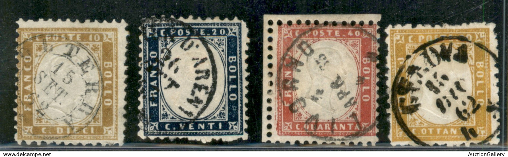 Regno - Vittorio Emanuele II - 1862 - Prima Serie (1/4) - Serie Completa - Usata - Cert. Biondi - Altri & Non Classificati