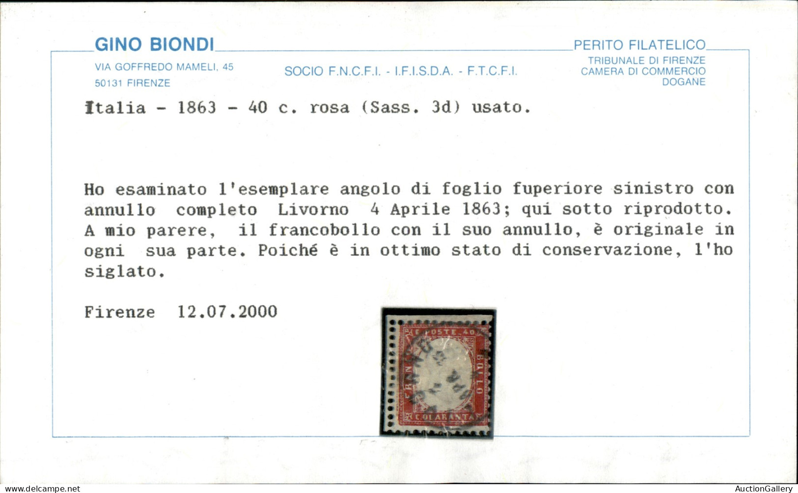 Regno - Vittorio Emanuele II - 1862 - Prima Serie (1/4) - Serie Completa - Usata - Cert. Biondi - Autres & Non Classés