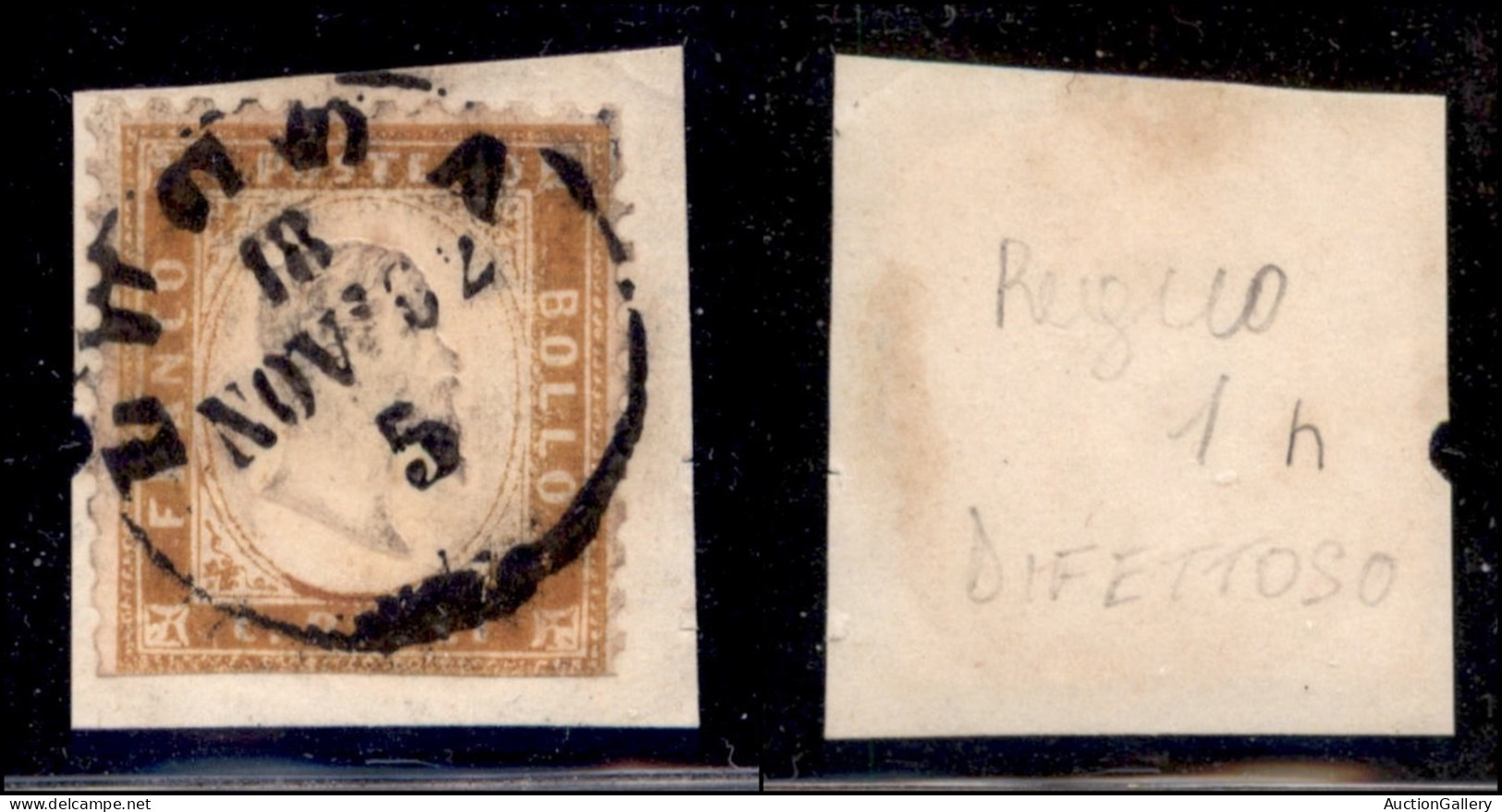 Regno - Vittorio Emanuele II - 1862 - 10 Cent (1) Usato Su Frammento - Lucca 18.11.62 - Ritagliato Nel Disegno Con Le Fo - Otros & Sin Clasificación