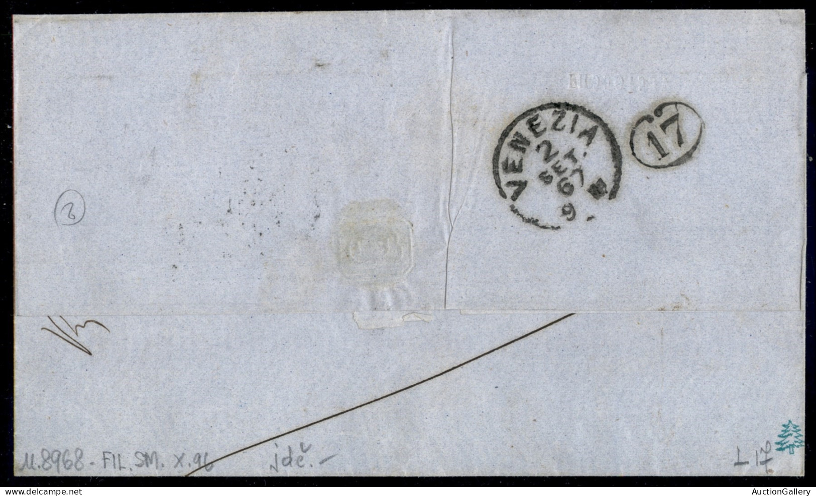 Regno - Vittorio Emanuele II - Lettera Da Piacenza 1.9.67 Affrancata Con Due Esemplari Del 10 Cent (L17) Di Formato Dive - Autres & Non Classés