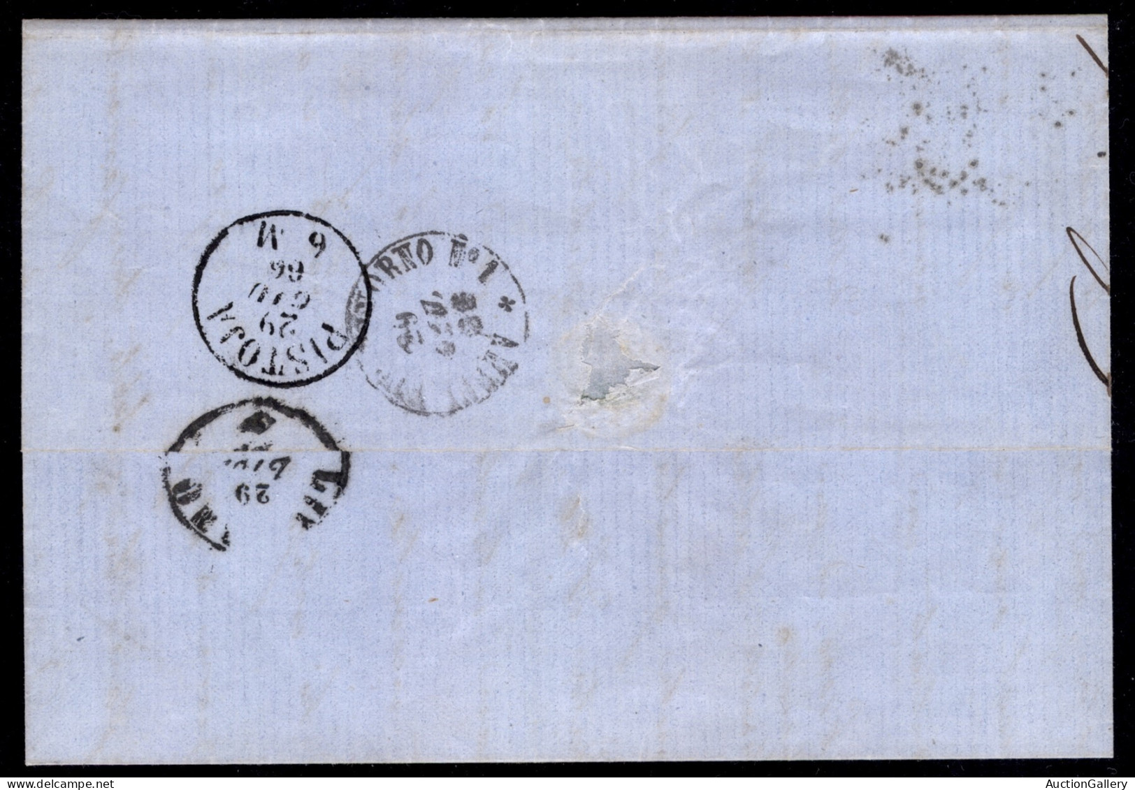 Regno - Vittorio Emanuele II - Lettera Con 20/15 Cent I Tipo (23) Con Annullo Numerale 2056 Da S. Marcello 28 Giu. 66 A  - Other & Unclassified