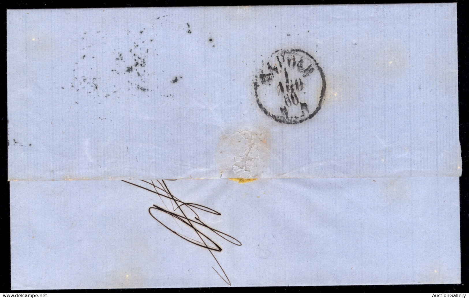 Regno - Vittorio Emanuele II - Lettera Con 20/15 Cent II Tipo (24) Con Annullo Numerale 1434 Da Monopoli 31 Lug. 66 A Na - Sonstige & Ohne Zuordnung