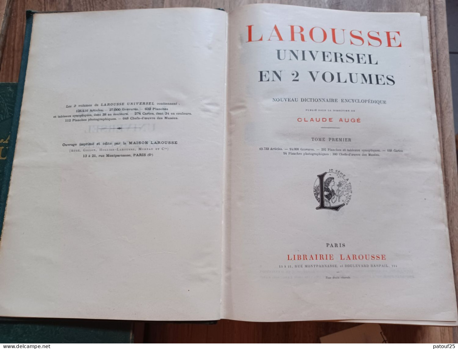 Larousse Universel En 2 Volumes 1922 Tres Bon état 7kg - Woordenboeken