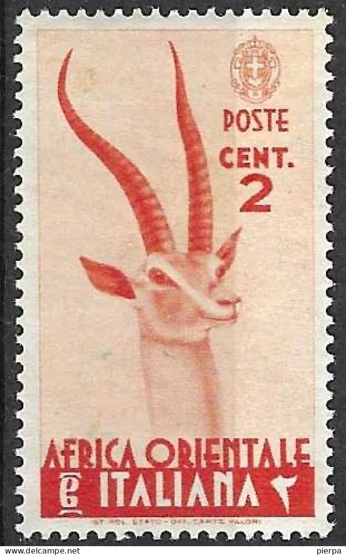 AFRICA ORIENTALE ITALIANA - 1938 - VITTORIO EMANUELE -CENT. 2 - NUOVO MH* (YVERT 1- MICHEL 1 - SS 1) - Italiaans Oost-Afrika