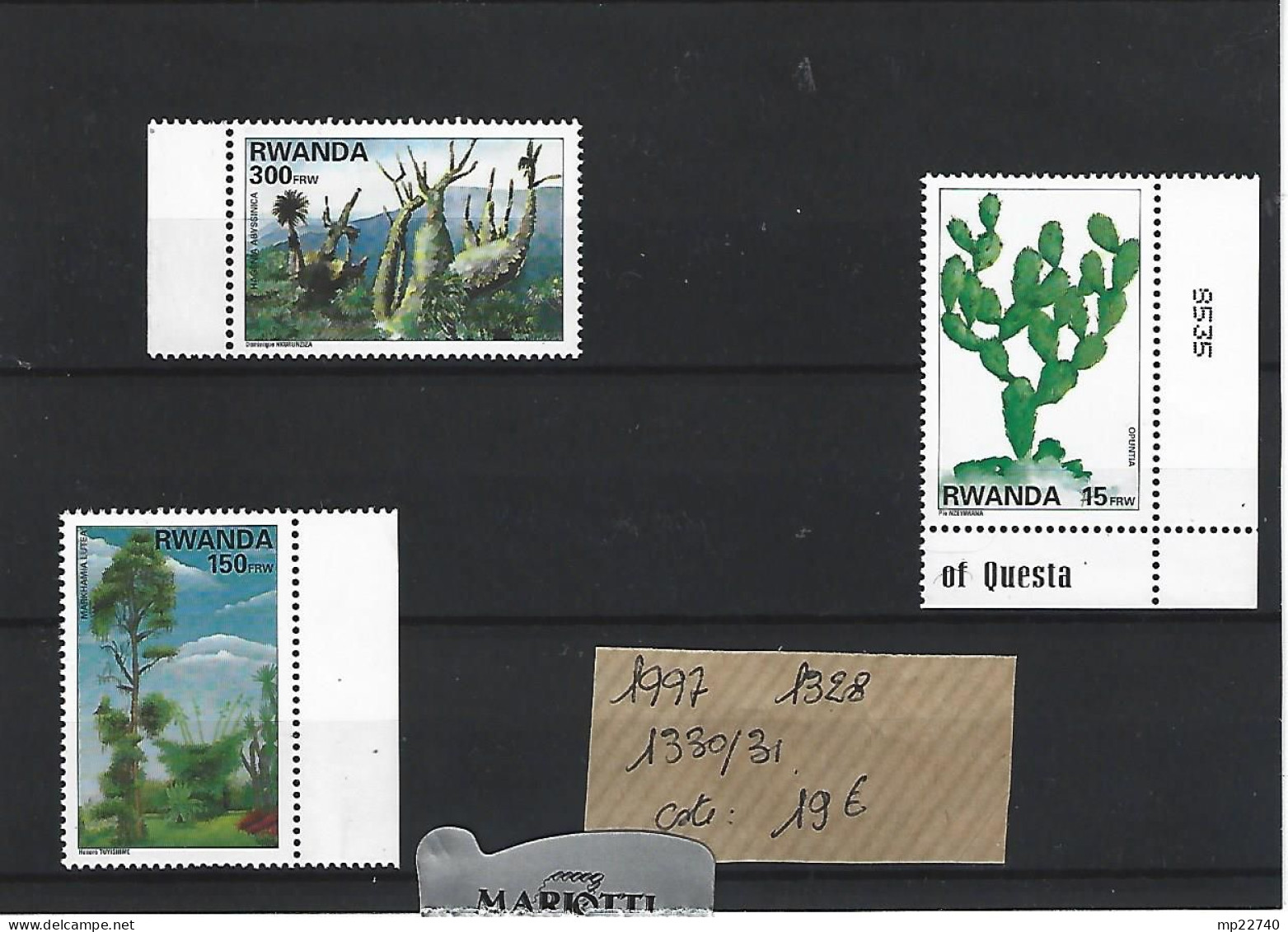 RWANDA N° 1328 + 1330 / 31 ** MNH 1997  FLORE MNH COTE 19 € - Neufs