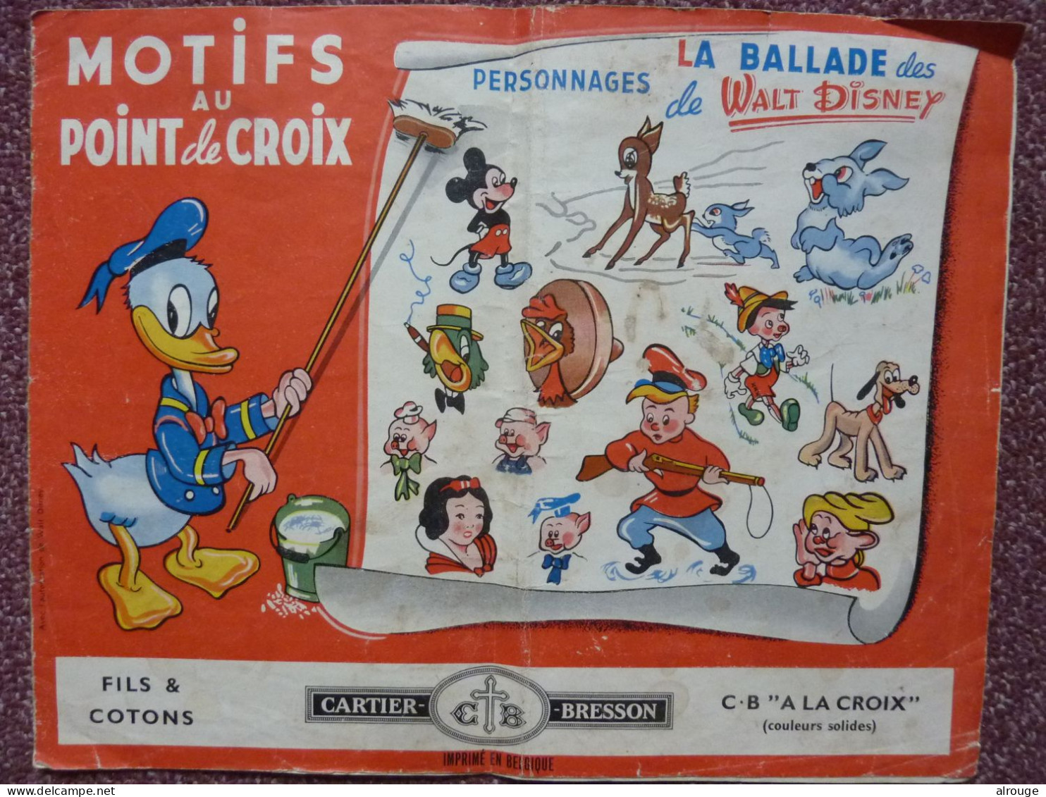 Motifs Au Points De Croix La Ballade Des Personnages De Walt Disney Cartier -Bresson, 9 Plaches De Personnages - Punto Croce