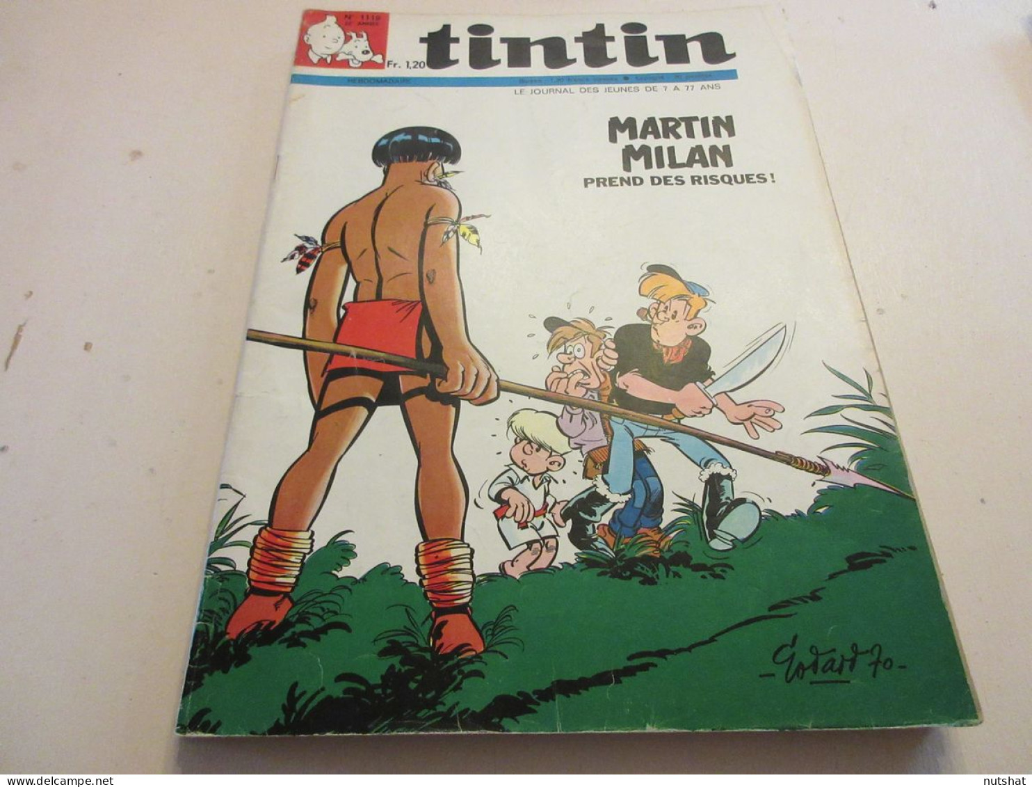 TINTIN 1119 09.04.1970 AVENTURE En AFRIQUE En PEUGEOT 404 DECALCOMANIE LETRASET  - Tintin