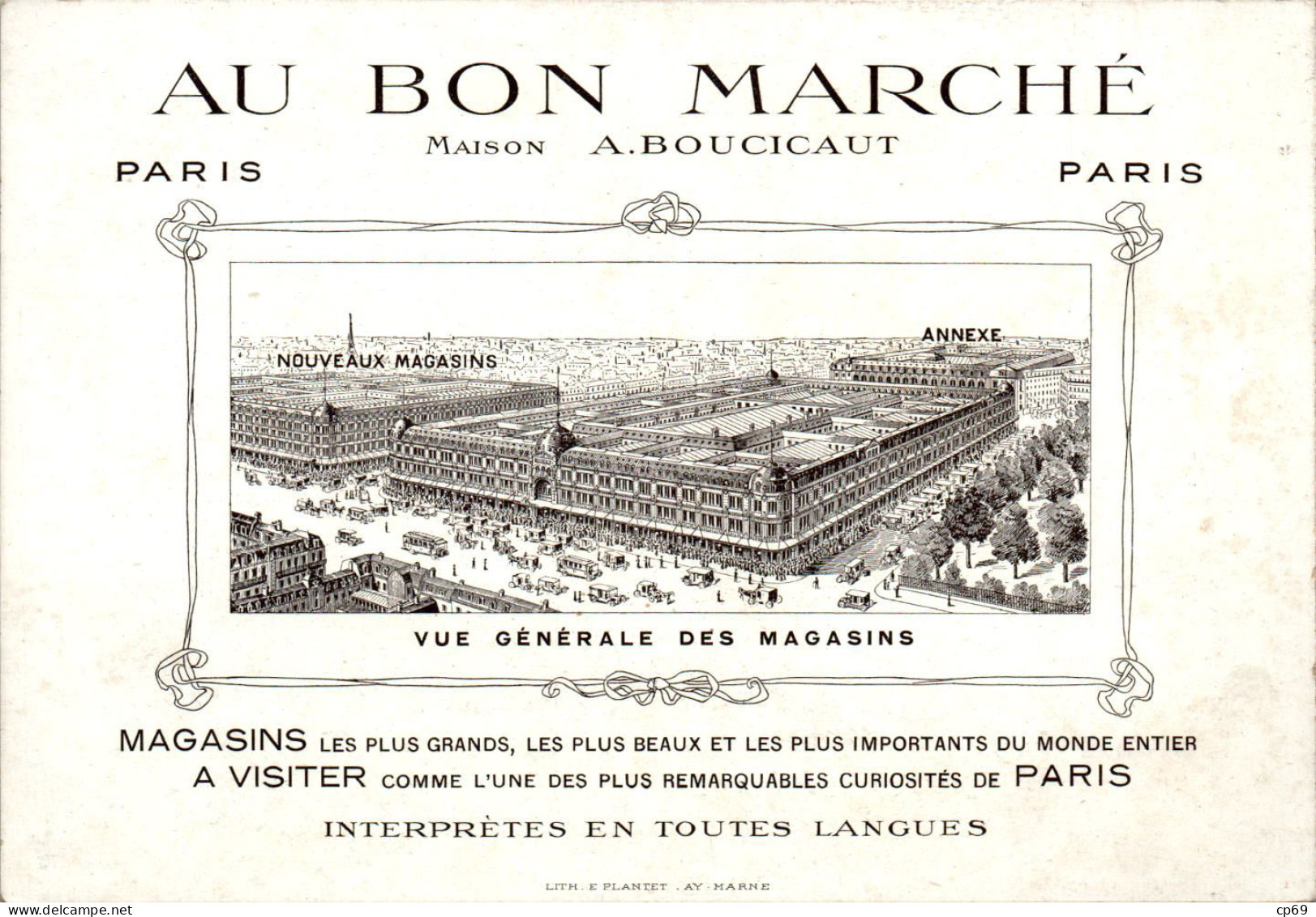 Chromo Au Bon Marché PL-1 N°1 Julot A Aperçu La Lune ... Au Clair De La Lune En TB.Etat - Au Bon Marché