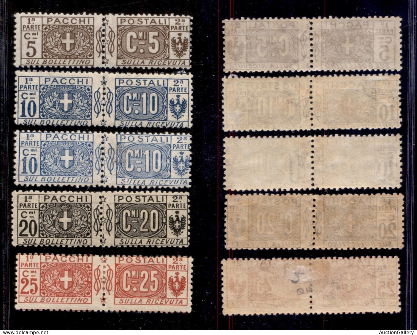 Regno - Pacchi Postali - 1914/1917 - Pacchi Postali (7/8 + 8a + 9/10) - 5 Valori - Gomma Originale (96) - Other & Unclassified