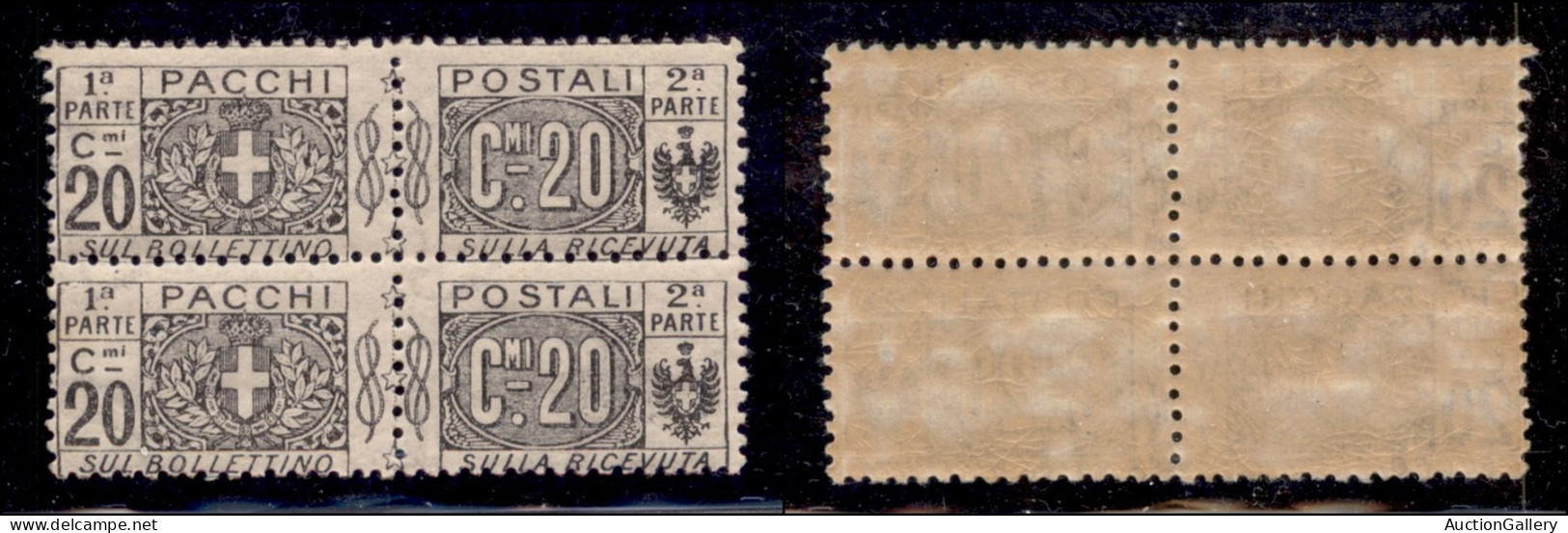 Regno - Pacchi Postali - 1917 - 20 Cent Pacchi Postali (9) - Coppia Verticale - Gomma Integra - Autres & Non Classés