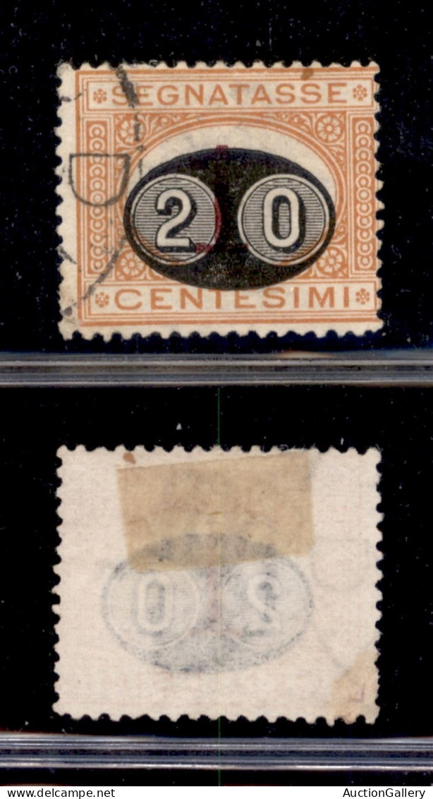 Regno - Segnatasse - 1890 - 20 Cent Su 1 (18b) Usato - Soprastampa Spostata (700) - Sonstige & Ohne Zuordnung