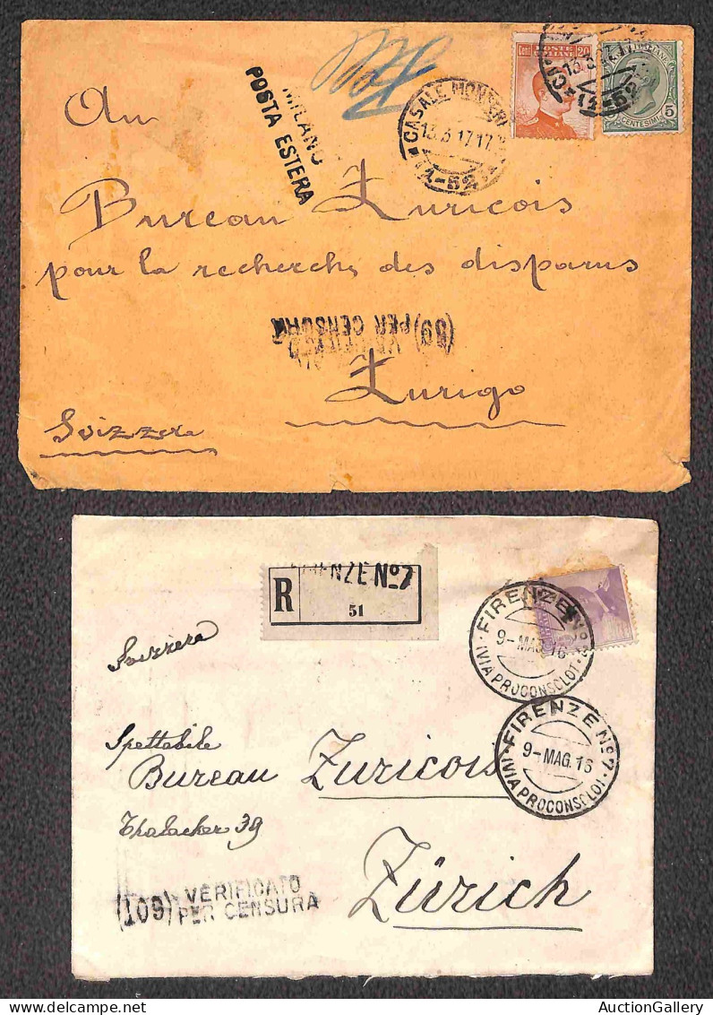 Regno - Posta Militare - 1916/1917 - Una Busta + Tre Raccomandate Per Zurigo (Ufficio Ricerca Dispersi) - Sonstige & Ohne Zuordnung