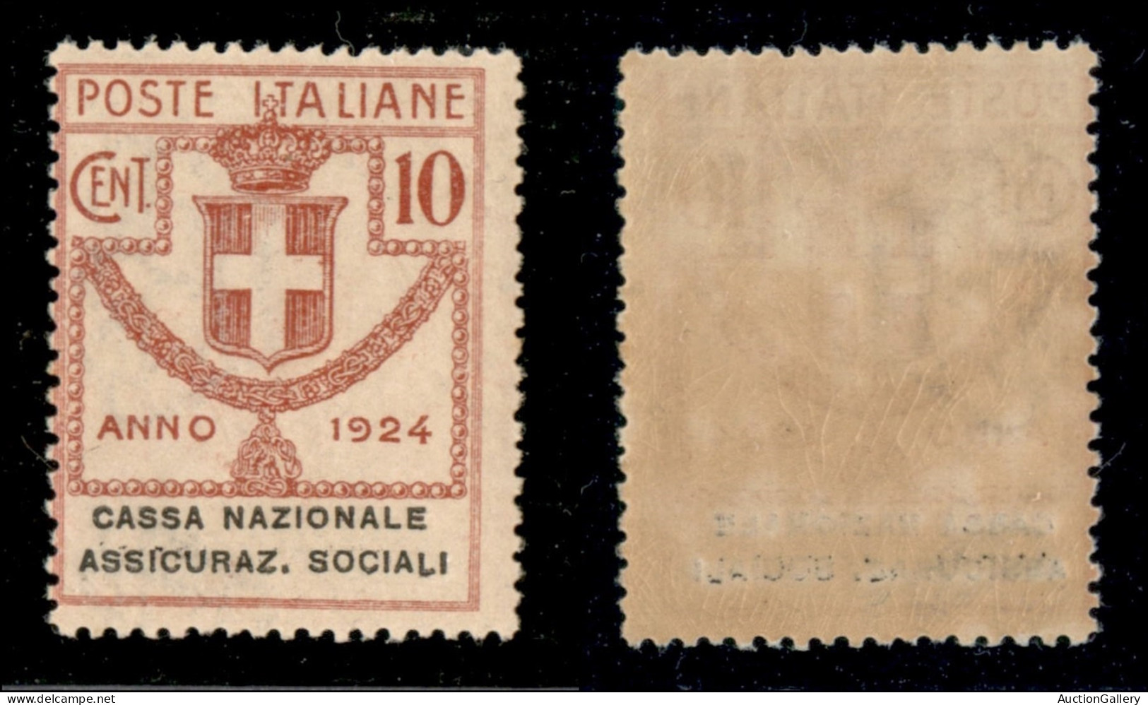 Regno - Parastatali - 1924 - 10 Cent Assicuraz. Sociali (25) - Gomma Integra (85) - Autres & Non Classés
