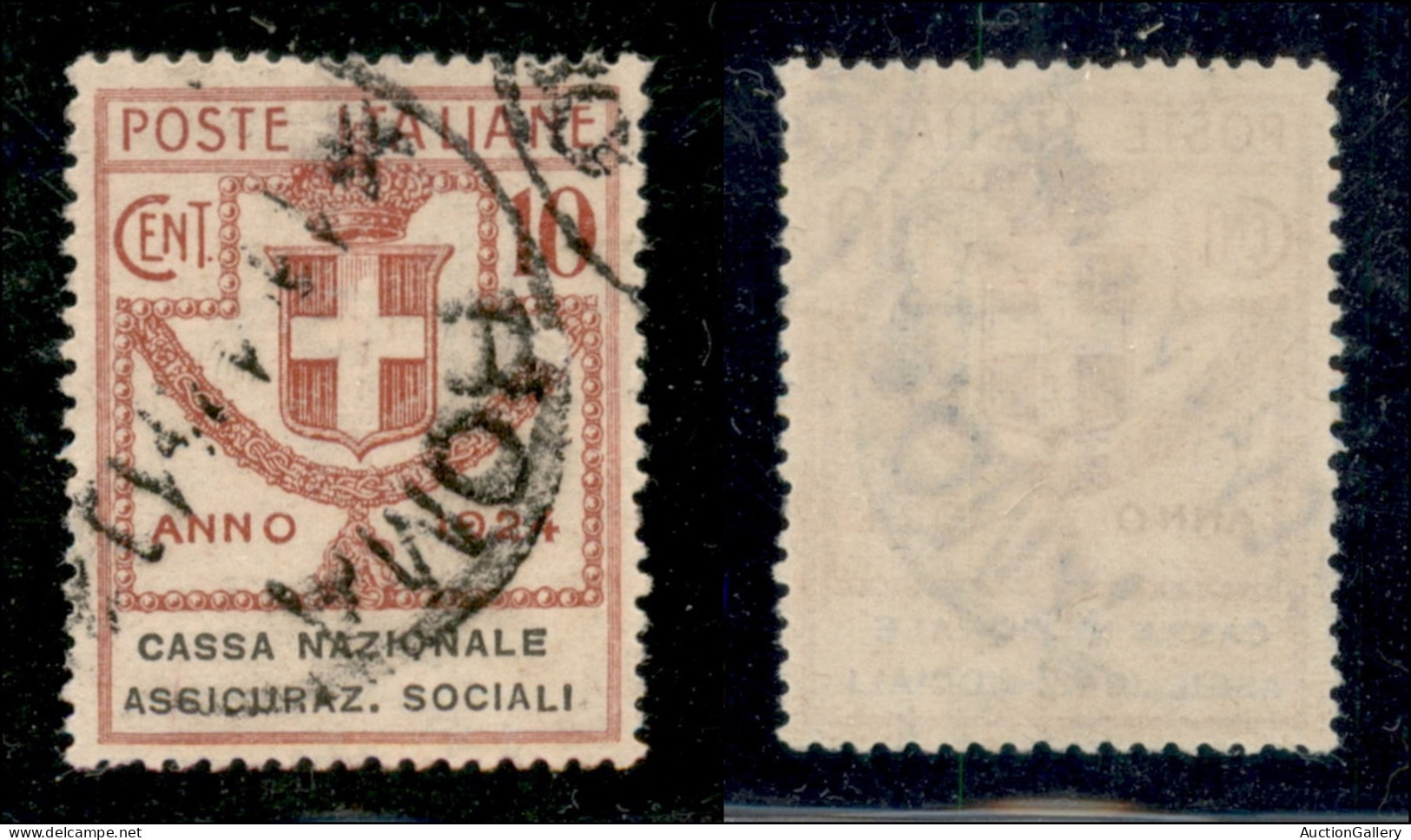 Regno - Parastatali - 1924 - 10 Cent Assicuraz. Sociali (25) Usato - Ottimamente Centrato - Sonstige & Ohne Zuordnung