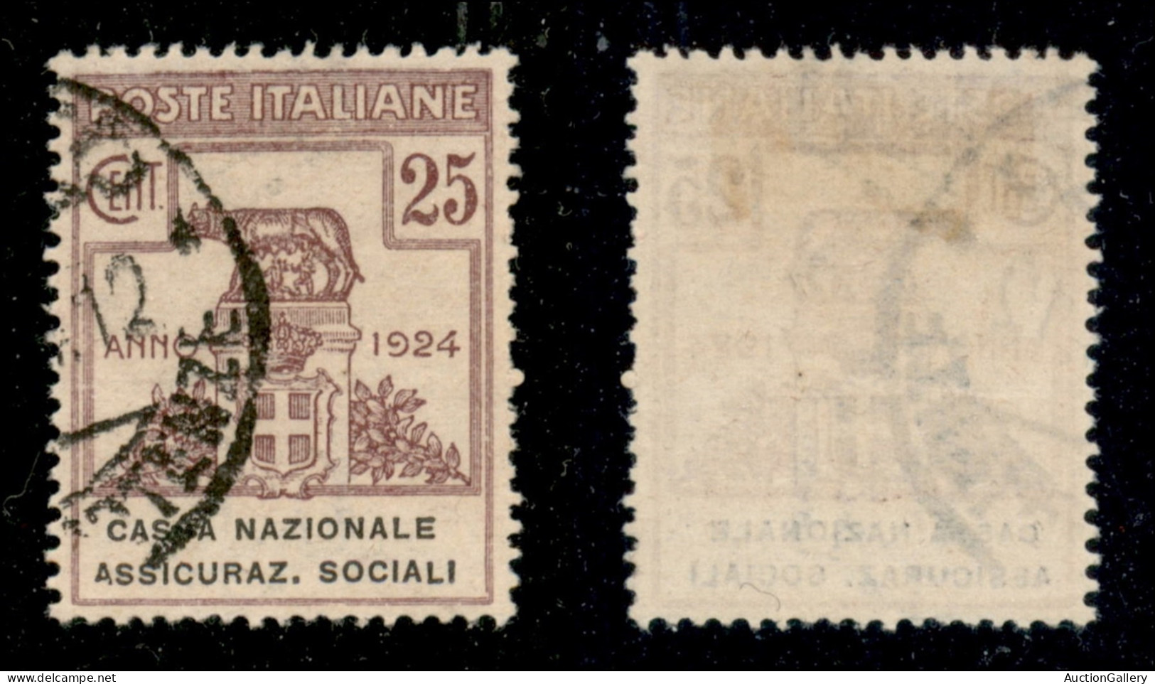 Regno - Parastatali - 1924 - 30 Cent Assicuraz. Sociali (27) Usato - Ottimamente Centrato - Andere & Zonder Classificatie