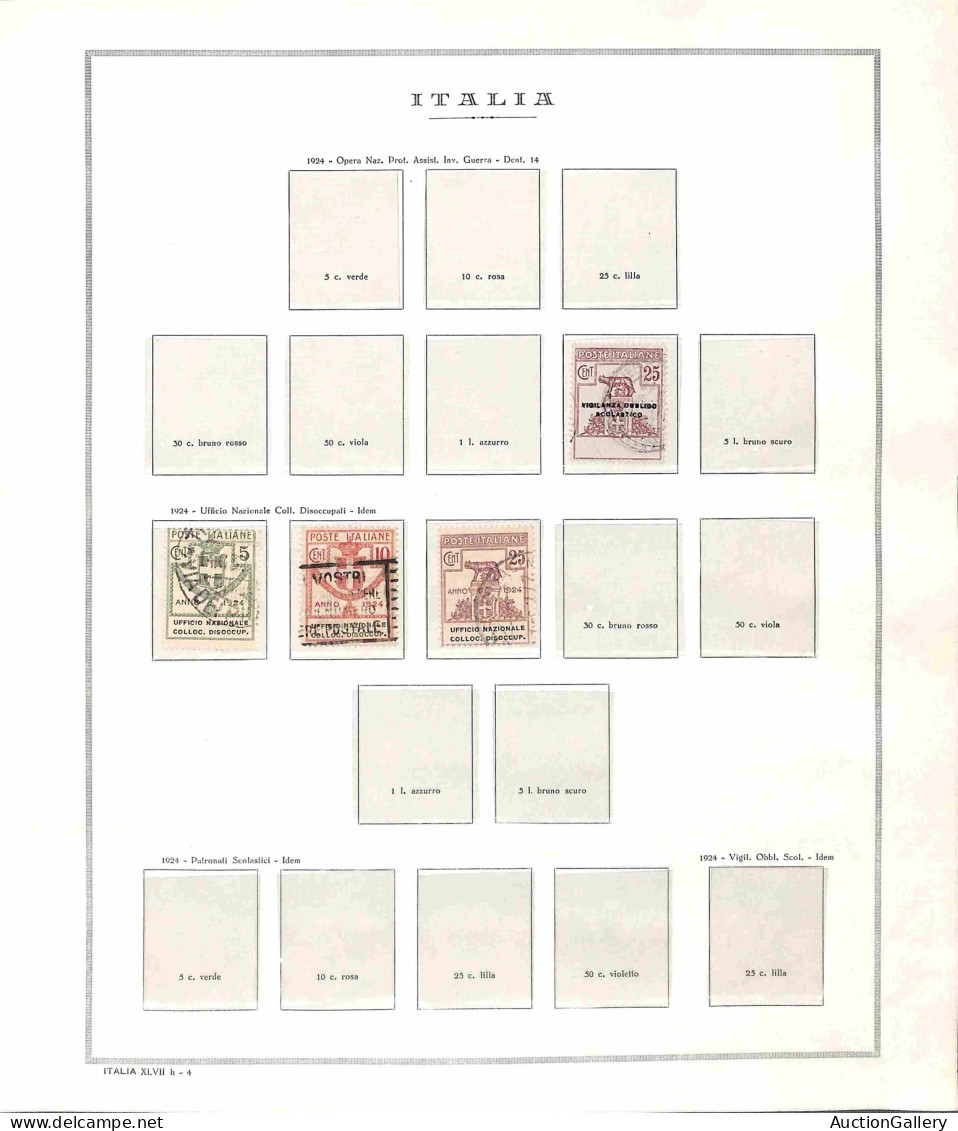 Regno - Parastatali - Parastatali - 1924  -Lotto Di 28 Valori Usati Delle Diverse Emissioni Montati Su 4 Fogli D'album - - Other & Unclassified