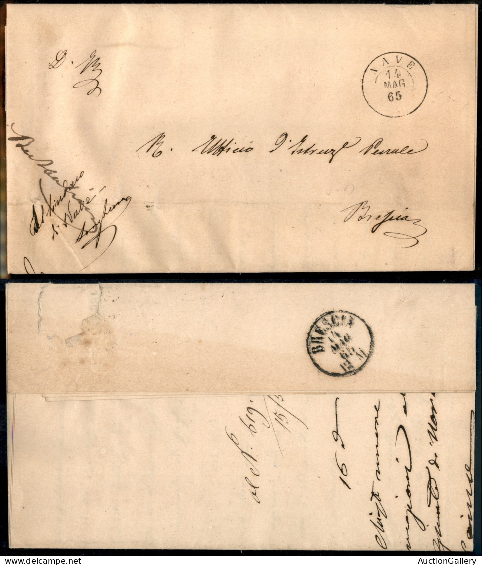 Regno - Annulli - Nave - Lettera Per Brescia Del 14.5.1865 - Sonstige & Ohne Zuordnung