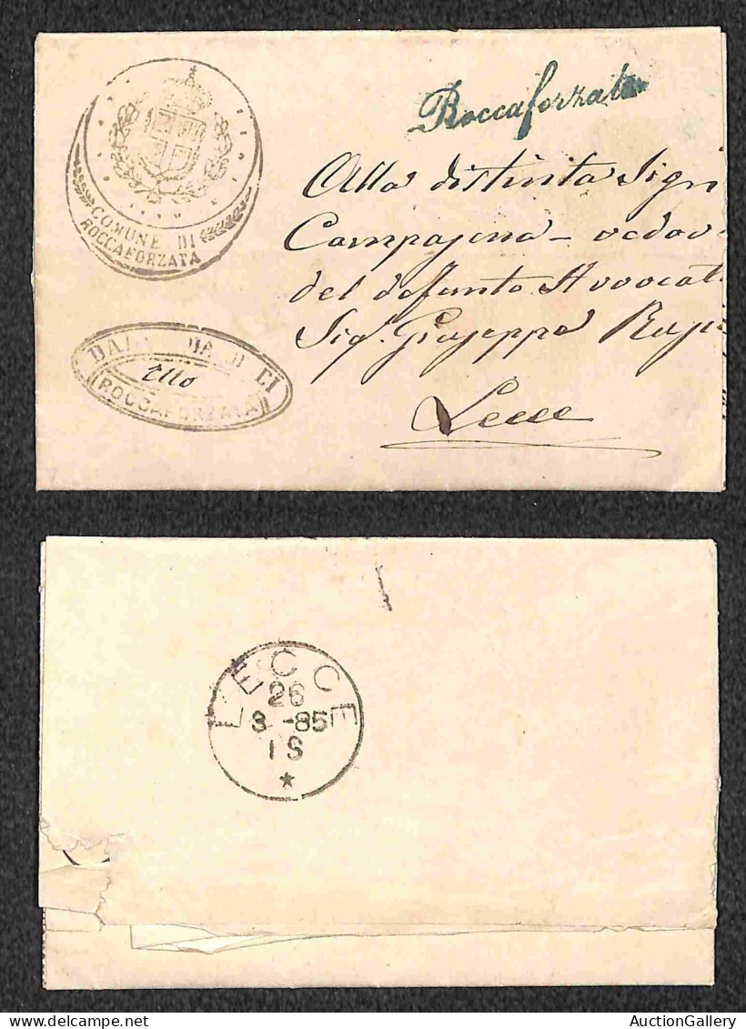 Regno - Annulli - Roccaforzata (verde) - Lettera Per Lecce Del 25.3.1885 - Sonstige & Ohne Zuordnung