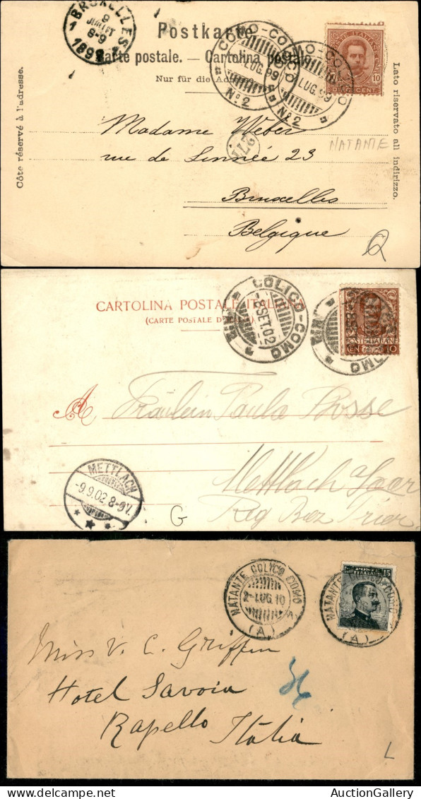 Regno - Navigazione - 1899/1910 Due Cartoline Ed Una Lettera Con Bolli Di Navigazione Del Lago Di Como - Tutti Different - Other & Unclassified