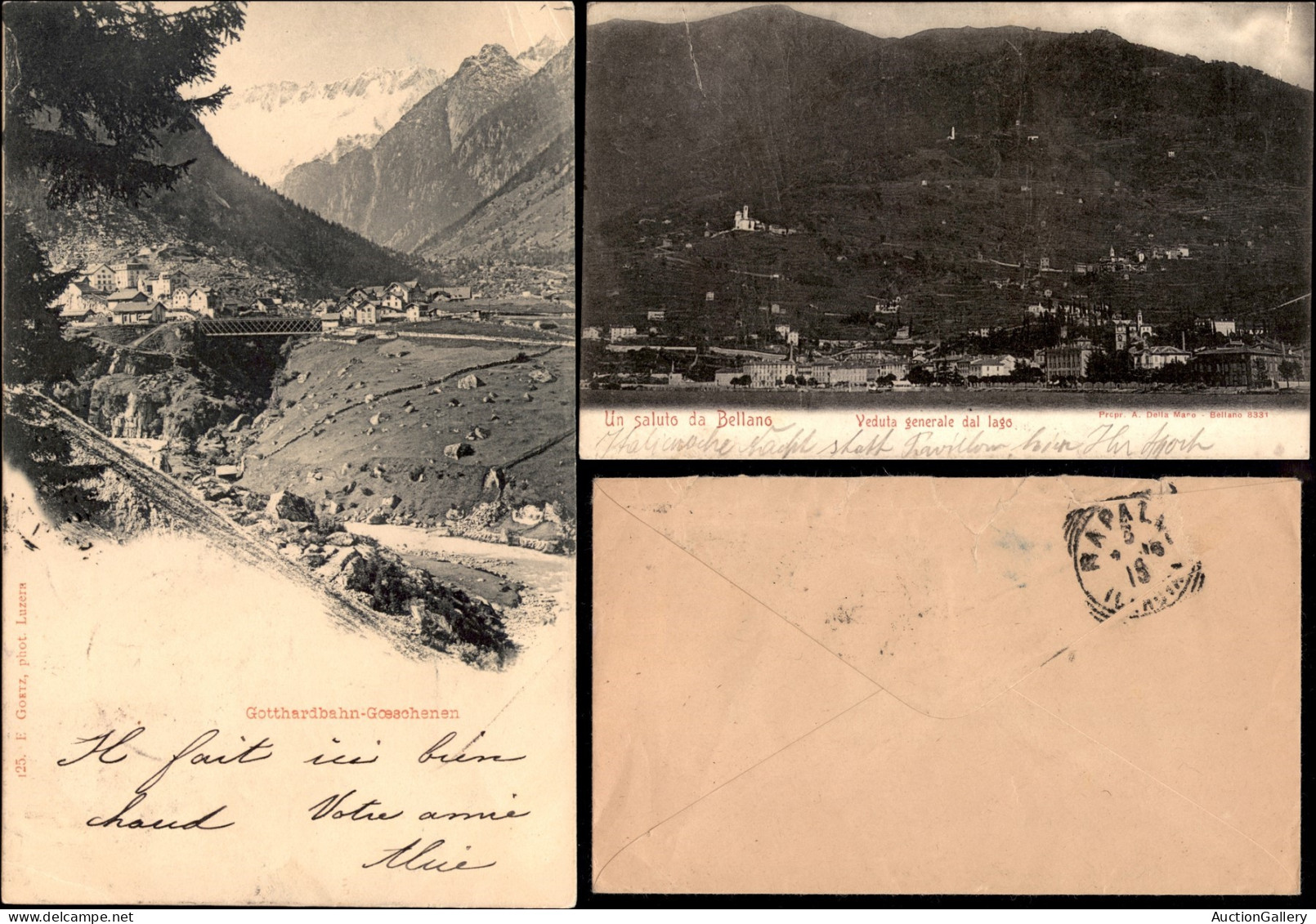 Regno - Navigazione - 1899/1910 Due Cartoline Ed Una Lettera Con Bolli Di Navigazione Del Lago Di Como - Tutti Different - Autres & Non Classés