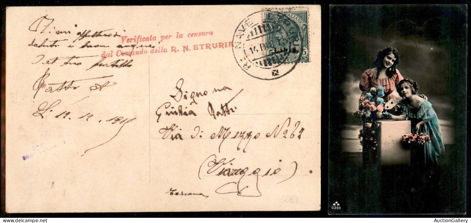 Regno - Navigazione - Regie Navi - 1908/1943 - Cinque Cartoline (tre In Franchigia) Delle R. Navi Etruria (3) + Roma + S - Sonstige & Ohne Zuordnung