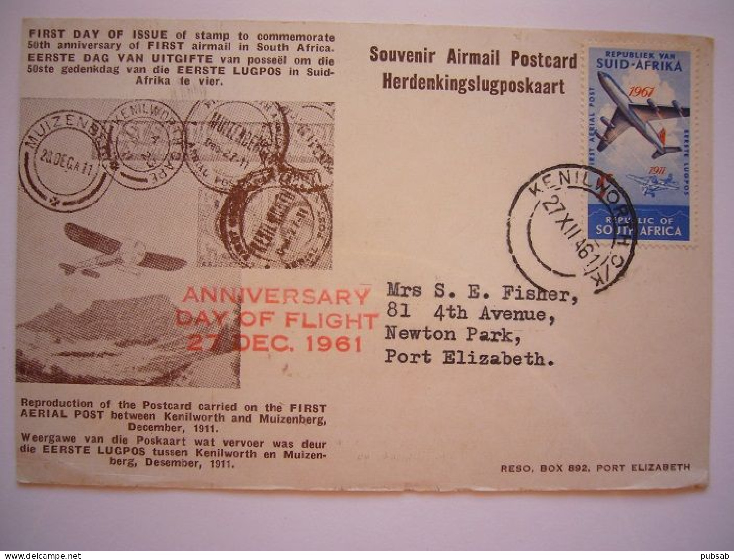 Avion / Airplane / First Airmail In South Africa / Pilot : Evelyn F. Driver / Stamp Boeing 707 From SAA - ....-1914: Precursori