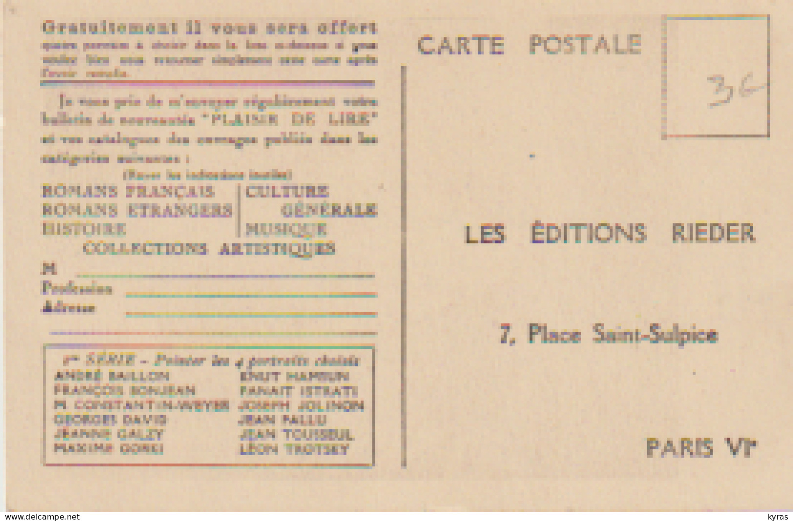 PUB. Littérature. Les Auteurs Des Editions Rieder (Paris 6°) Georges DAVID - Sonstige & Ohne Zuordnung