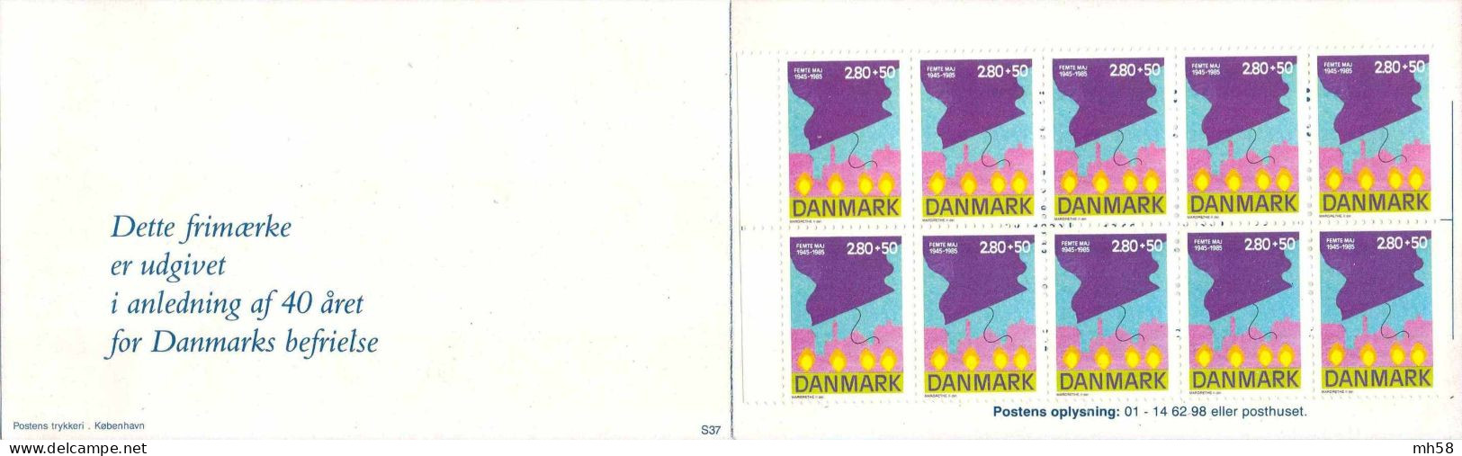 DANEMARK 1985 - Carnet / Booklet / MH Indice S37 - 33 Kr Anniversaire De La Libération - YT C 838 / MI 837 - Cuadernillos