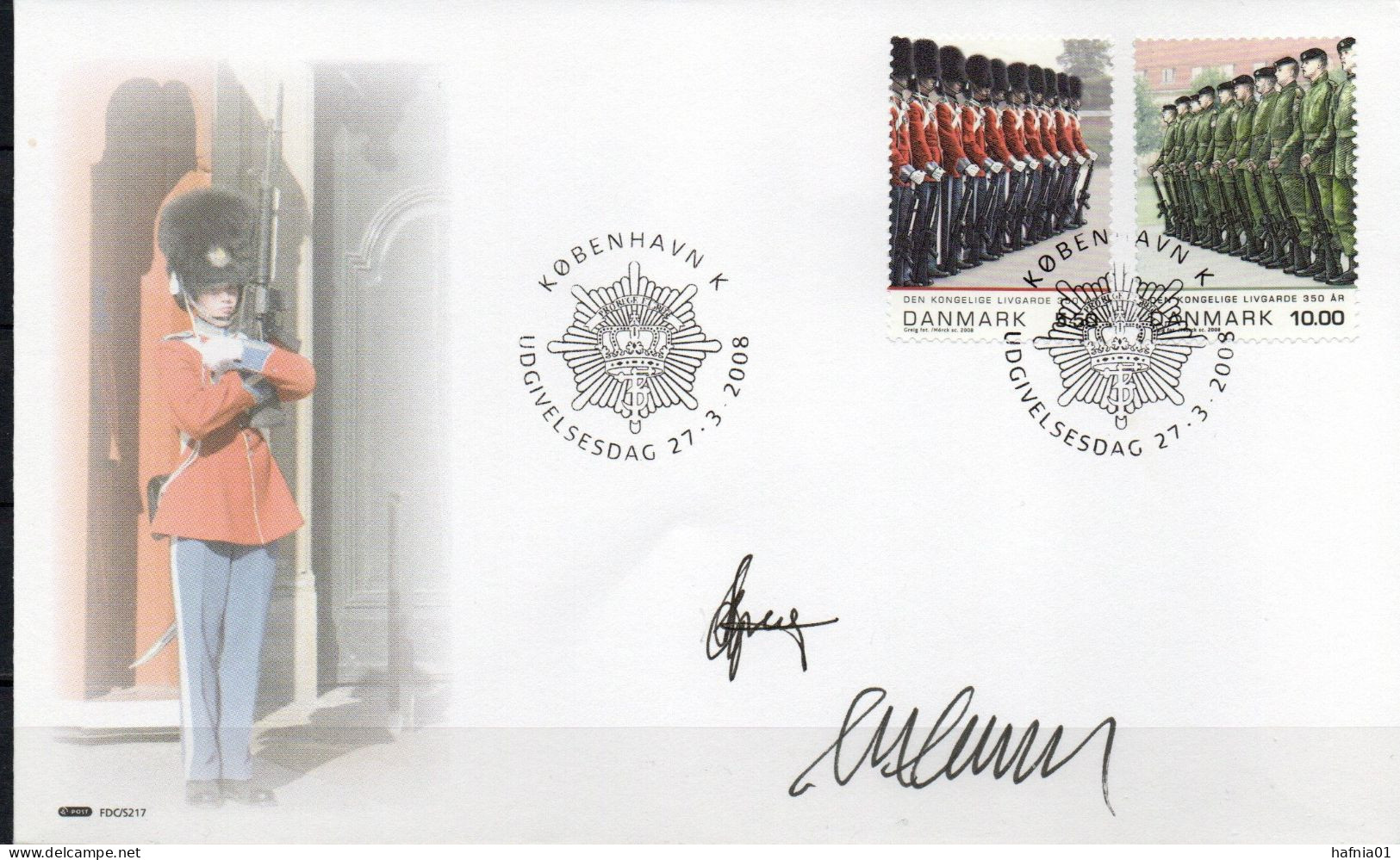 Martin Mörck. Denmark 2008. 350 Anniv Royal Bodyguard. Michel 1490 FDC. Signed. - FDC