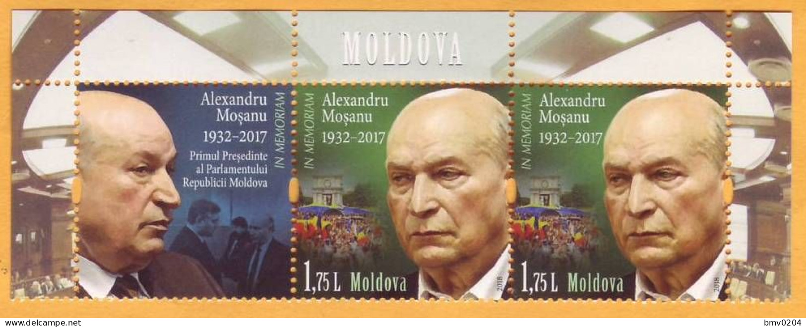 2018 Moldova Moldavie   In Memory Alexsandru Mosanu Parliament. First Chairman. Laws. 2v Mint - Moldavie
