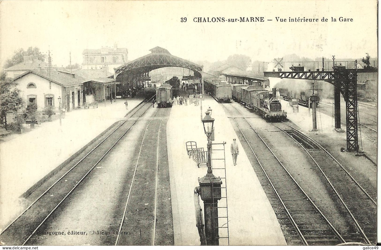 11019 CPA Gare De Chalon Sur Marne - Vue Intérieure De La Gare - Stations With Trains