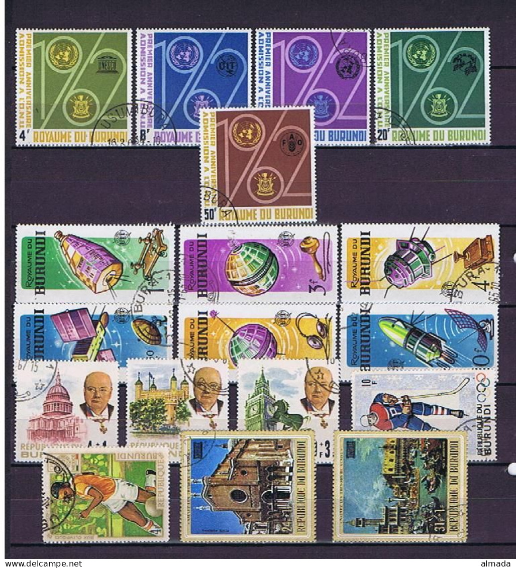 Burundi 1962-1971: 41 Diff. Used With Cpl Sets, 41 Versch. Gestempelt M. Sätzen - Verzamelingen