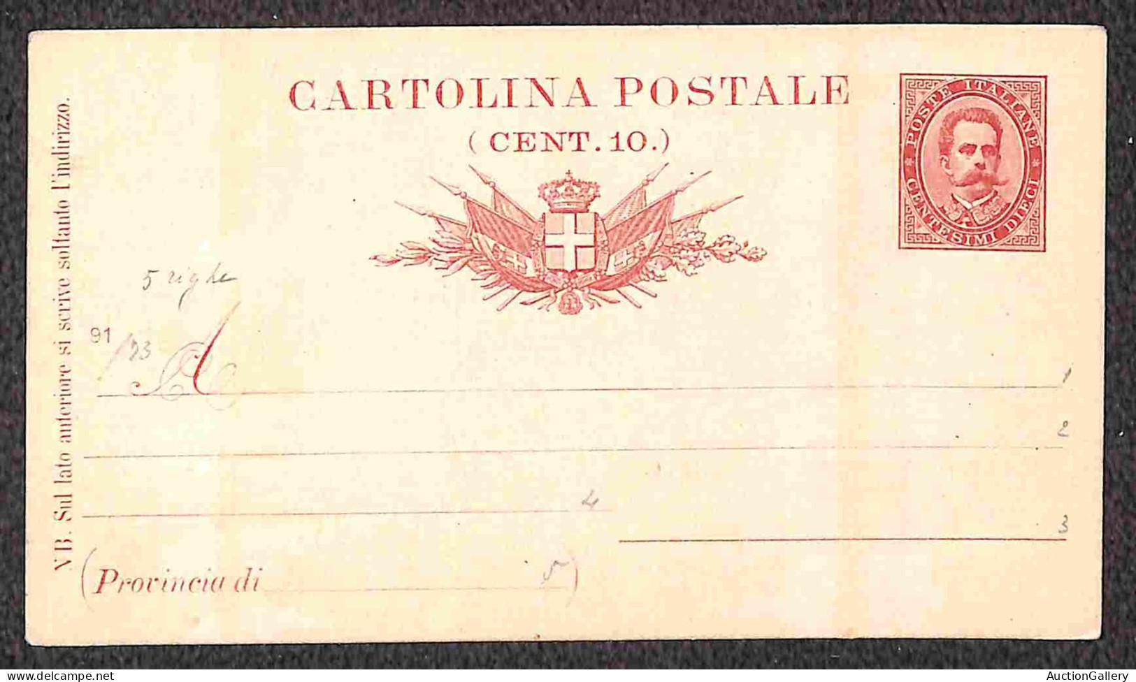 Regno - Interi - Lotto Di Due Cartoline Postali 10 Cent Entrambe Con Mill. 91 (C17/18) Nuove - Otros & Sin Clasificación