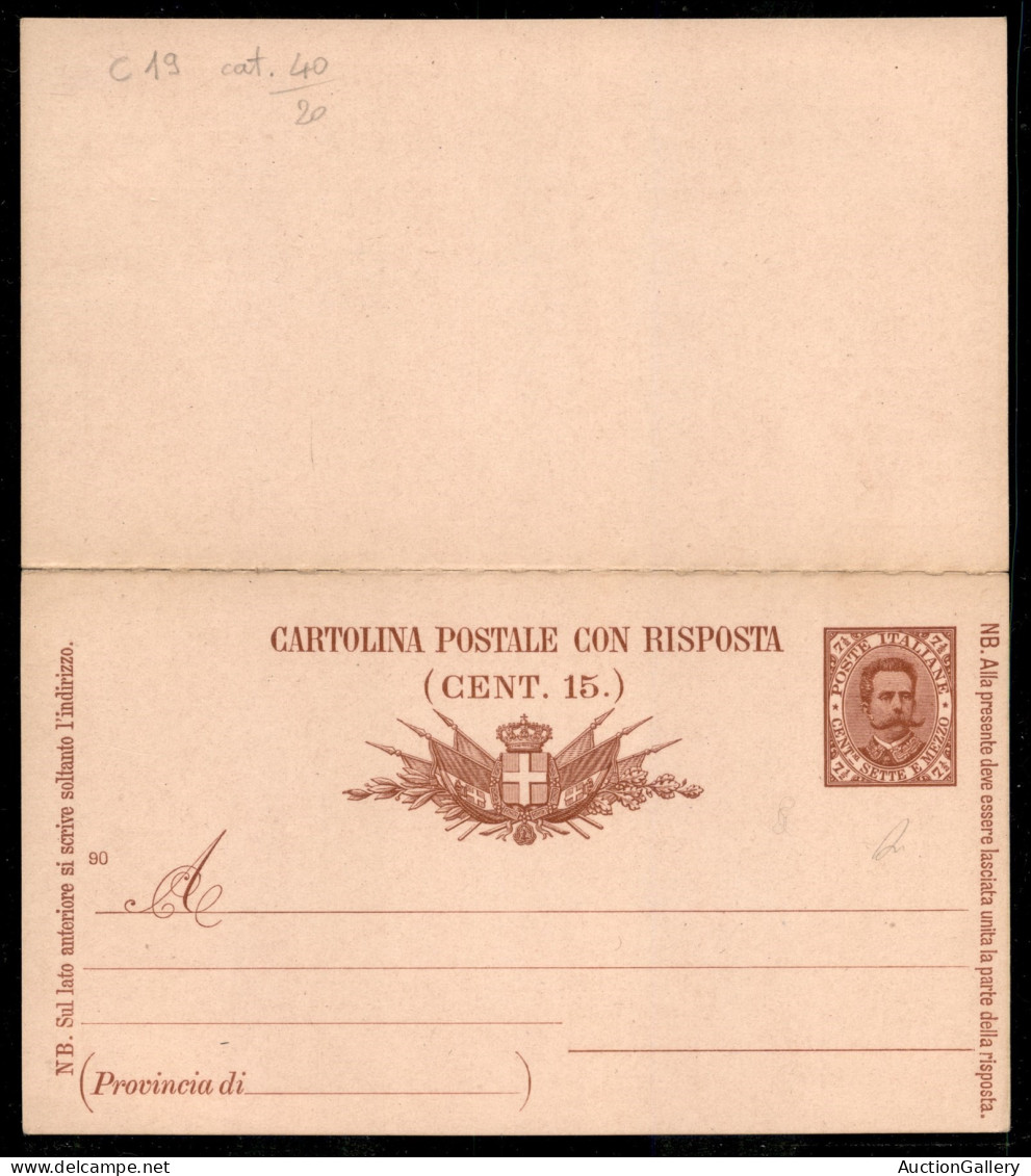 Regno - Interi - Cartolina Postale 7 1/2 Cent + 7 1/2 Terza Tiratura Mill. 90 (C19) Nuova - Sonstige & Ohne Zuordnung