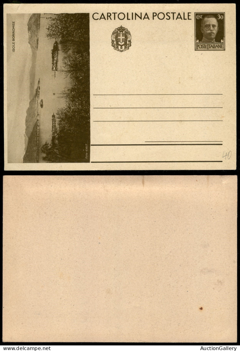 Regno - Interi - 1933 - Turistica - Isole Borromee - Cartolina Postale Da 30 Cent (C90/9) - Nuova - Other & Unclassified