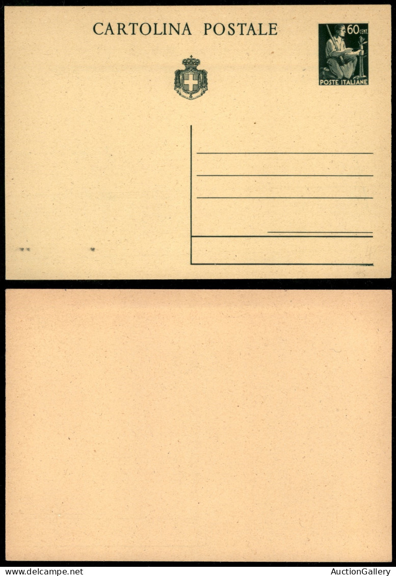 Regno - Interi - 1945 - Cartolina Postale Da 60 Cent Democratica (C126A) - Nuova - Altri & Non Classificati