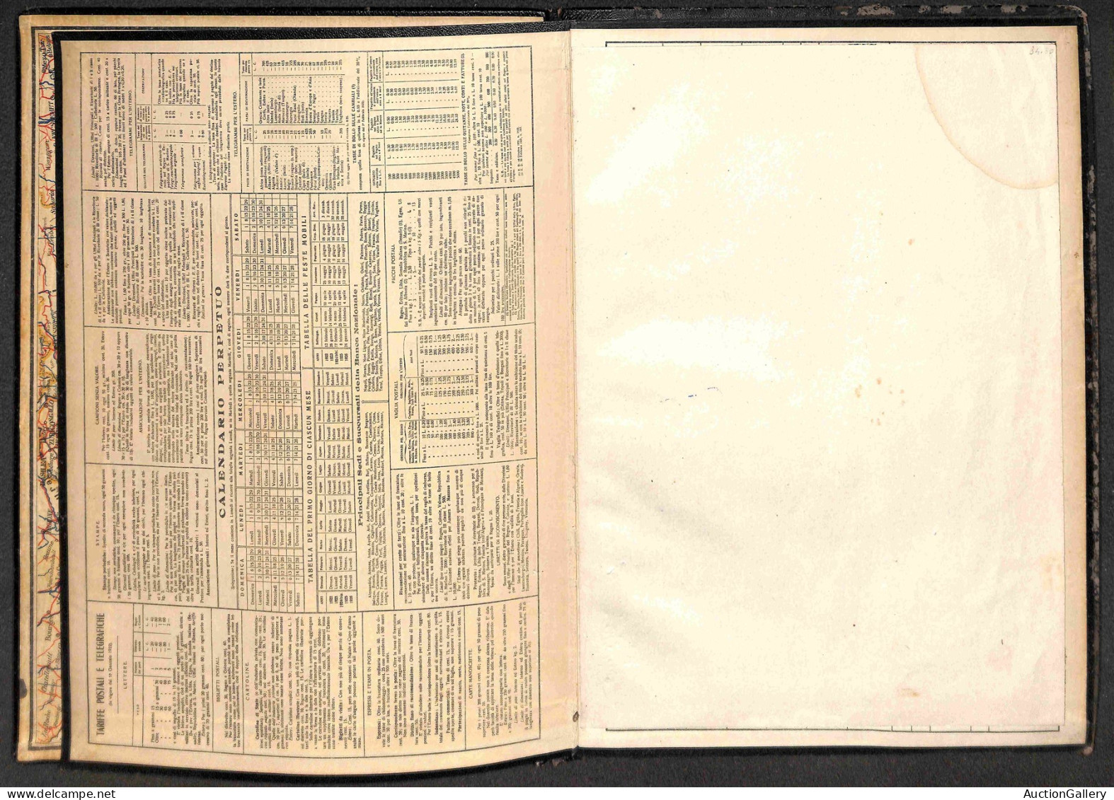 Regno - Documenti/Varie - 1921/1922 - Elegante Cartella Portadocumenti Dell'epoca Con All'interno Cartina Geografica Del - Otros & Sin Clasificación