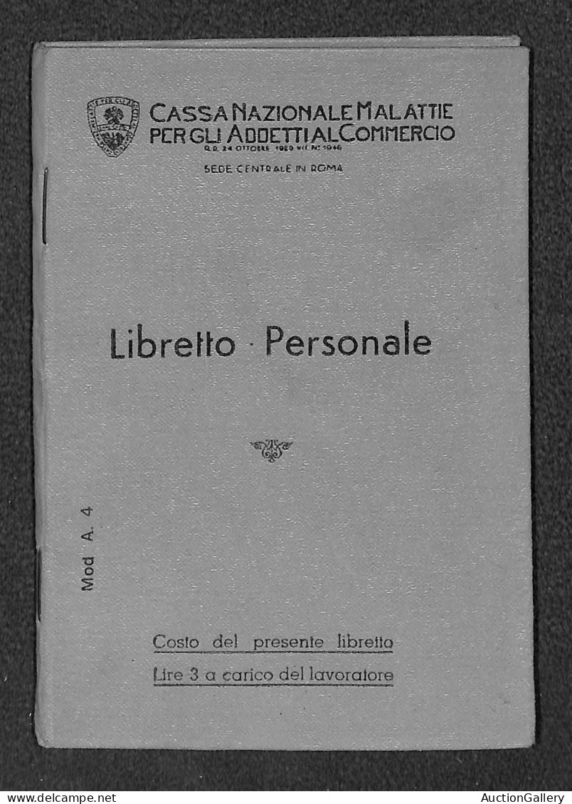 Regno - Documenti/Varie - 1942 - LibrettoMalattie Per Gli Addetti Al Commercio Mod. A4 - Autres & Non Classés