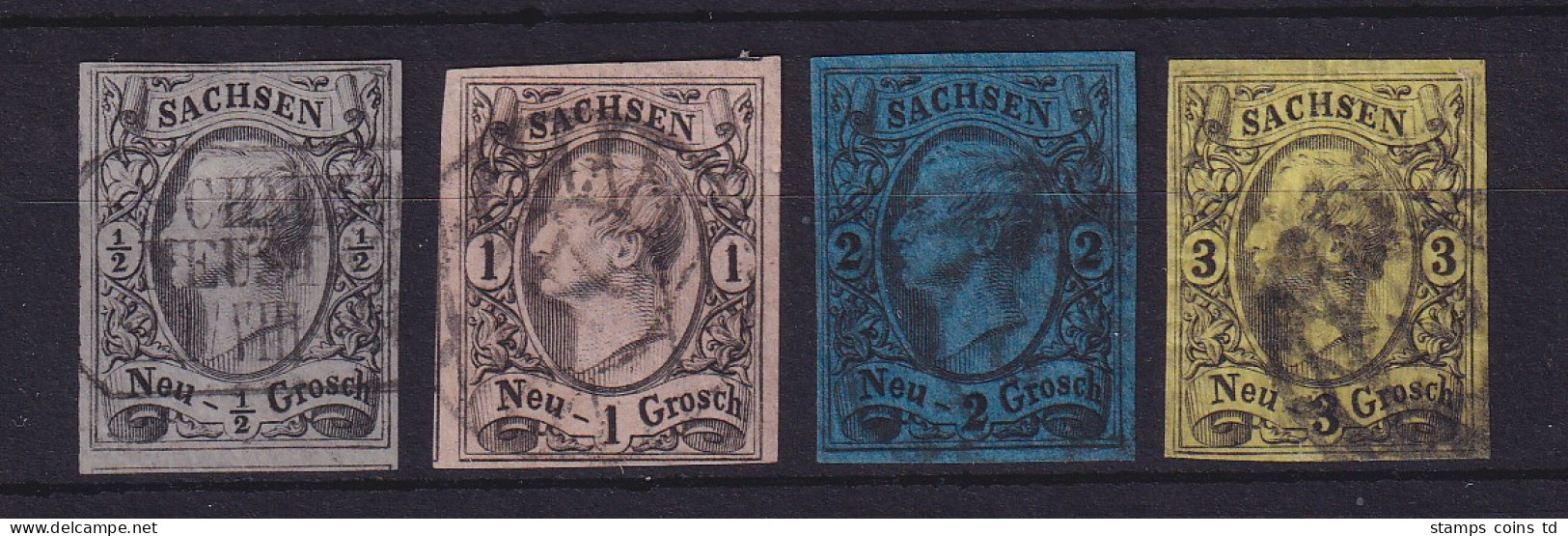 Sachsen 1855 König Johann I.  Mi.-Nr. 8-11  Gestempelt - Saxe