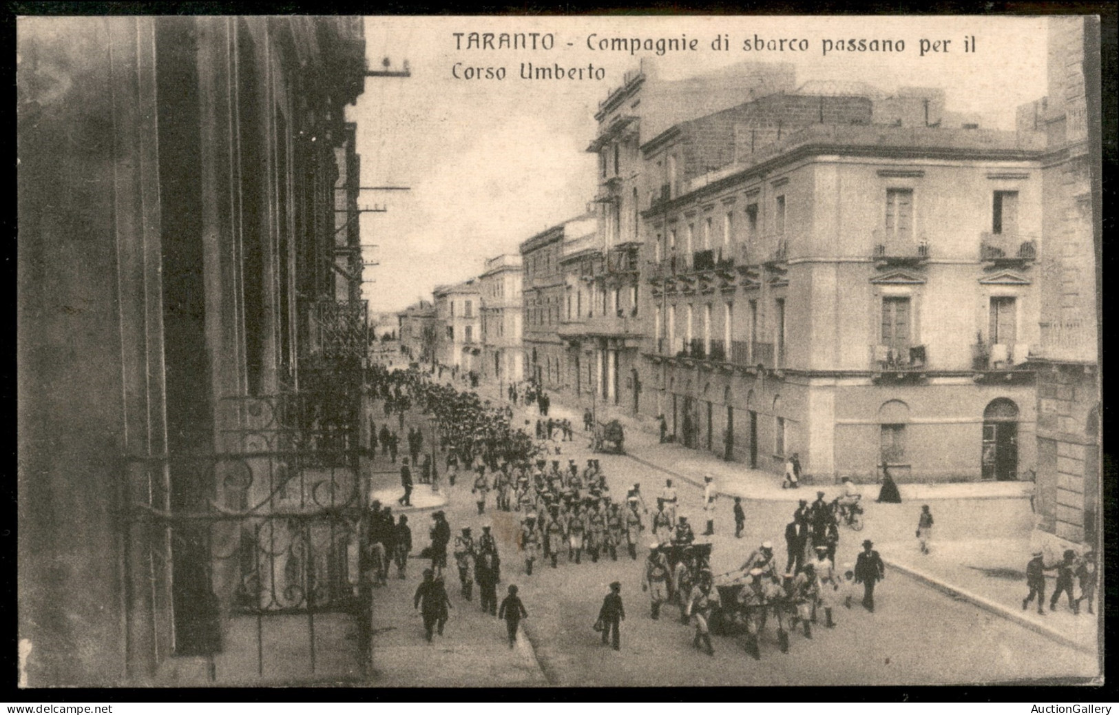 Regno - Documenti/Varie - Taranto/Compagnie Di Sbarco Passano Per Il Corso Umberto - Cartolina Per Firenze - Other & Unclassified