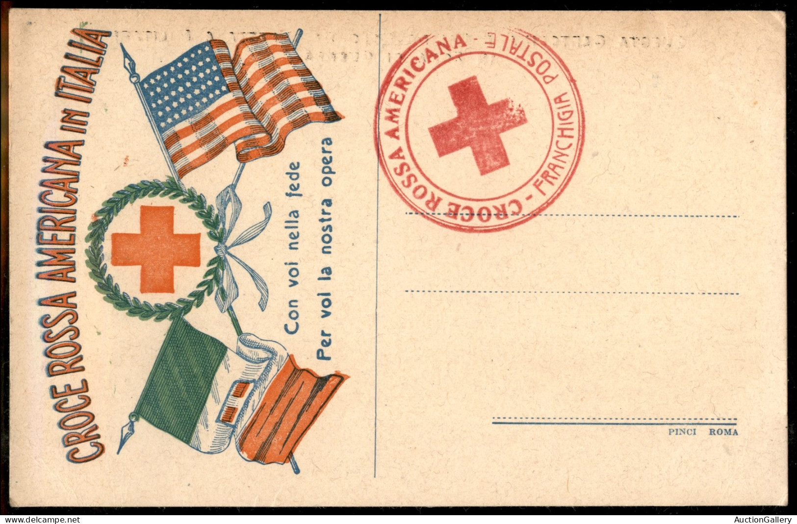 Regno - Documenti/Varie - Croce Rossa Americana In Italia - Cartolina In Franchigia (valida Solo Se Diretta A Militari)  - Sonstige & Ohne Zuordnung
