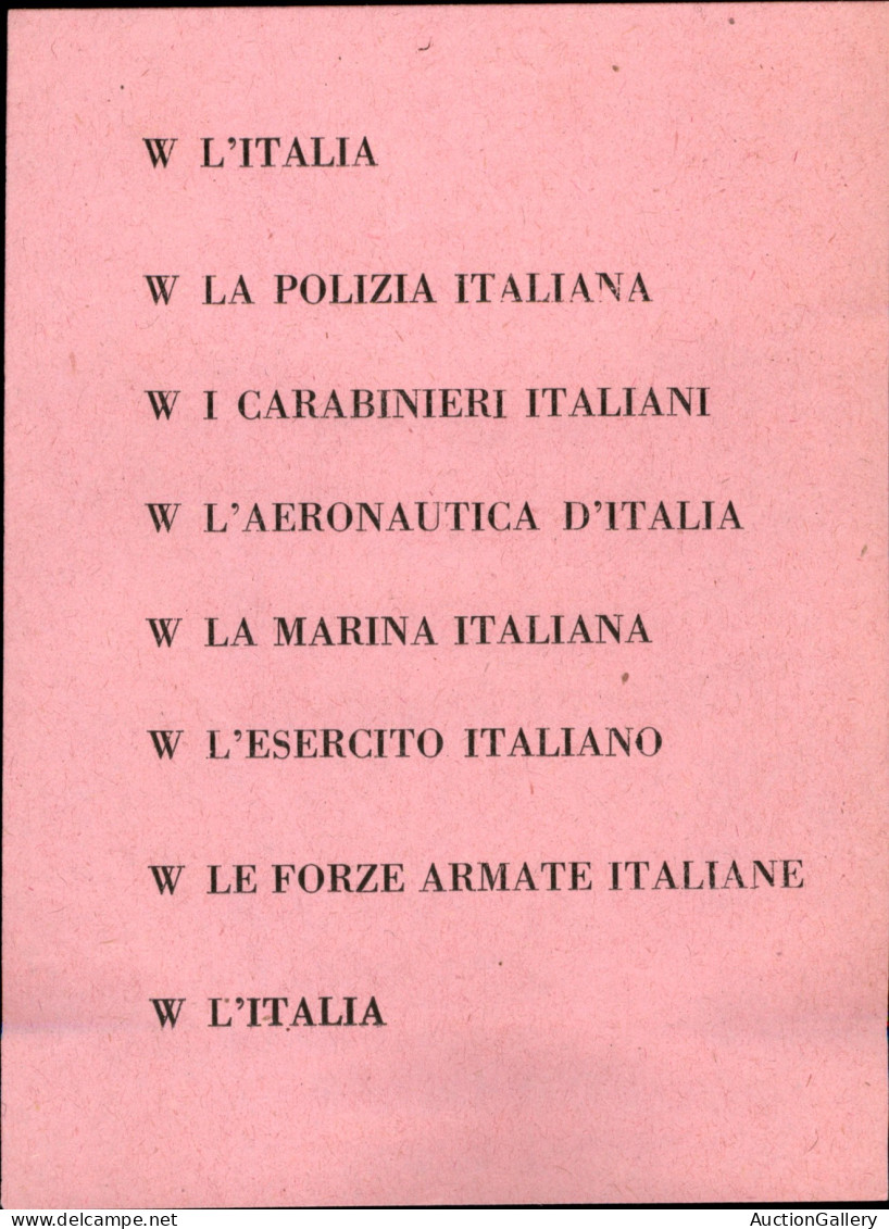 Regno - Volantini Lanciati Da Aereo - 1948 - W L'Italia - Roma 4.4 - I° Sfilata Dell'esercito - Volantino Su Carta Rosa - Other & Unclassified