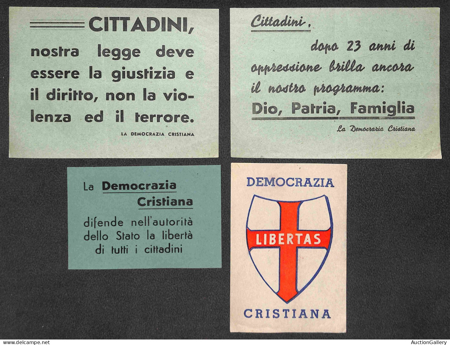 Regno - Volantini Lanciati Da Aereo - 1948 - Democrazia Cristiana - Quattro Volantini Elettorali Diversi - Other & Unclassified