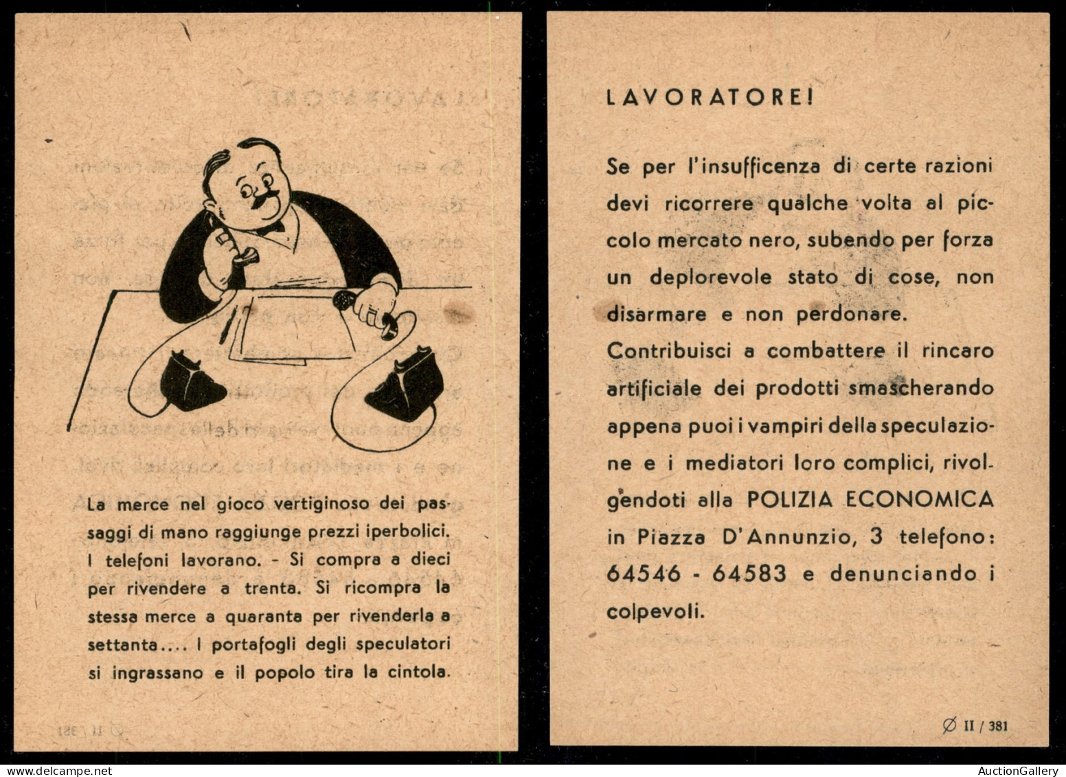 RSI - Lavoratore! - Volantino (8x12) Contro Il Mercato Nero - Other & Unclassified